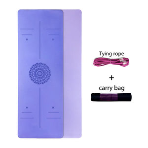 Yoga Mat With Position Line 6mm Non-Slip Double Layer Sports Exercise Pad For Beginner Home Gym Fitness Gymnastics Pilates