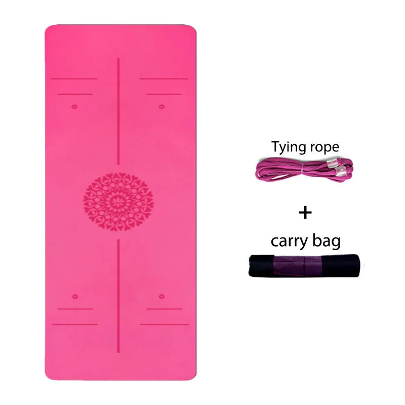 Yoga Mat With Position Line 6mm Non-Slip Double Layer Sports Exercise Pad For Beginner Home Gym Fitness Gymnastics Pilates