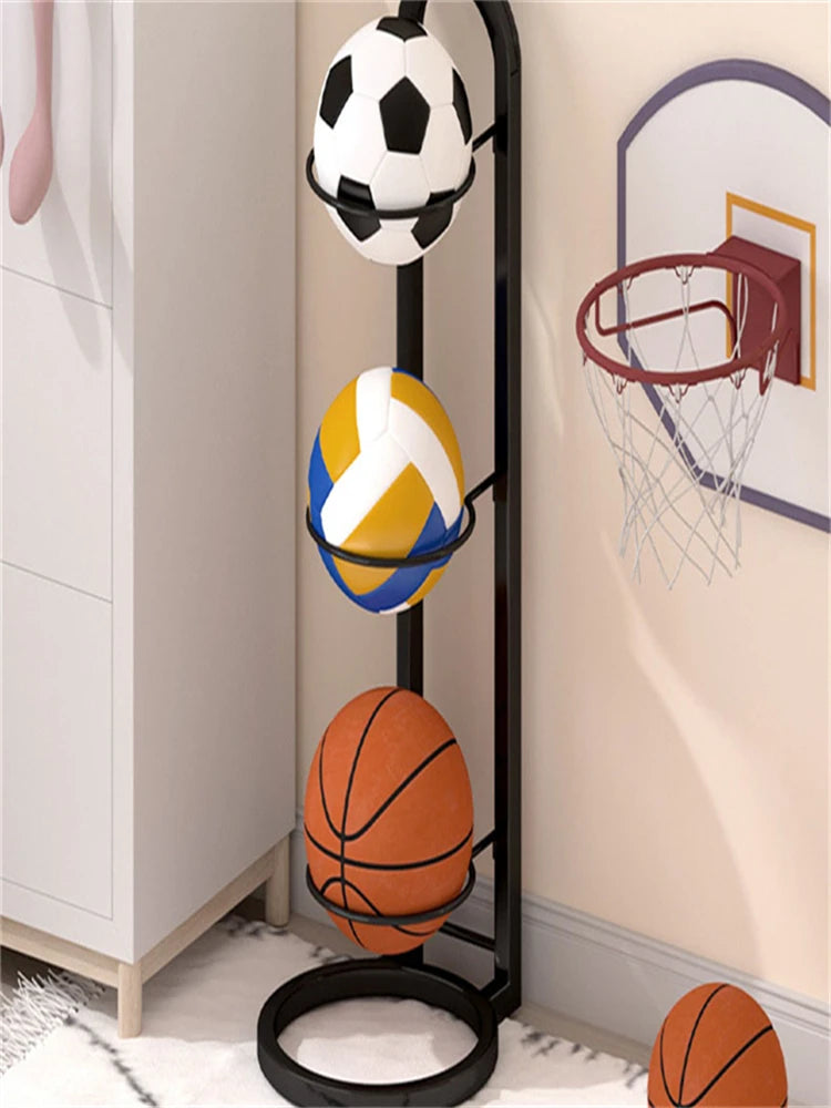 Black/White Indoor Basketball Storage Rack Put Ball Football Storage Basket Placed Rack Kindergarten Volleyball Stand Holder