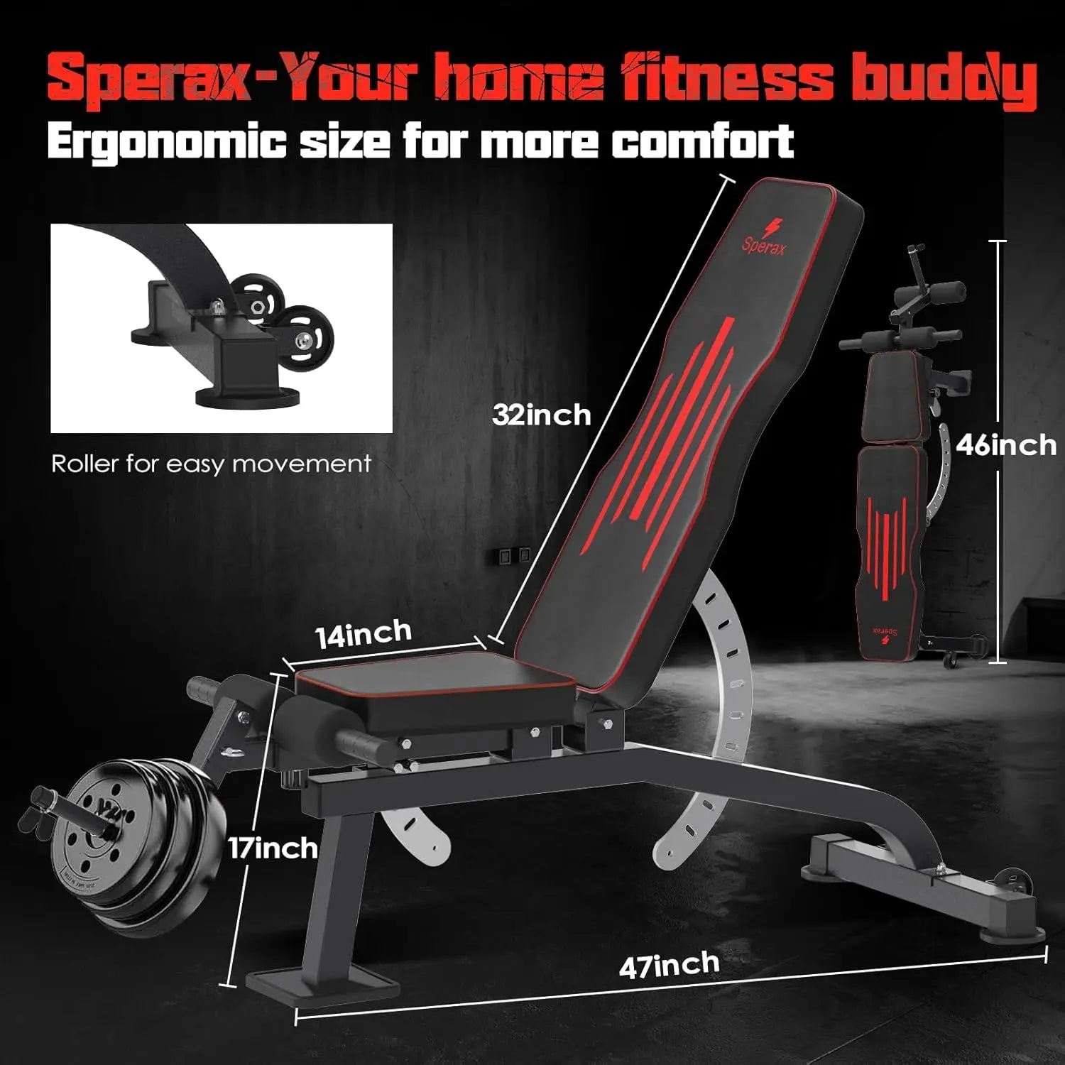 Workout Bench,Adjustable Weight Bench for Home Gym,Versatile Incline/Decline Workout Bench for Full Body Strength