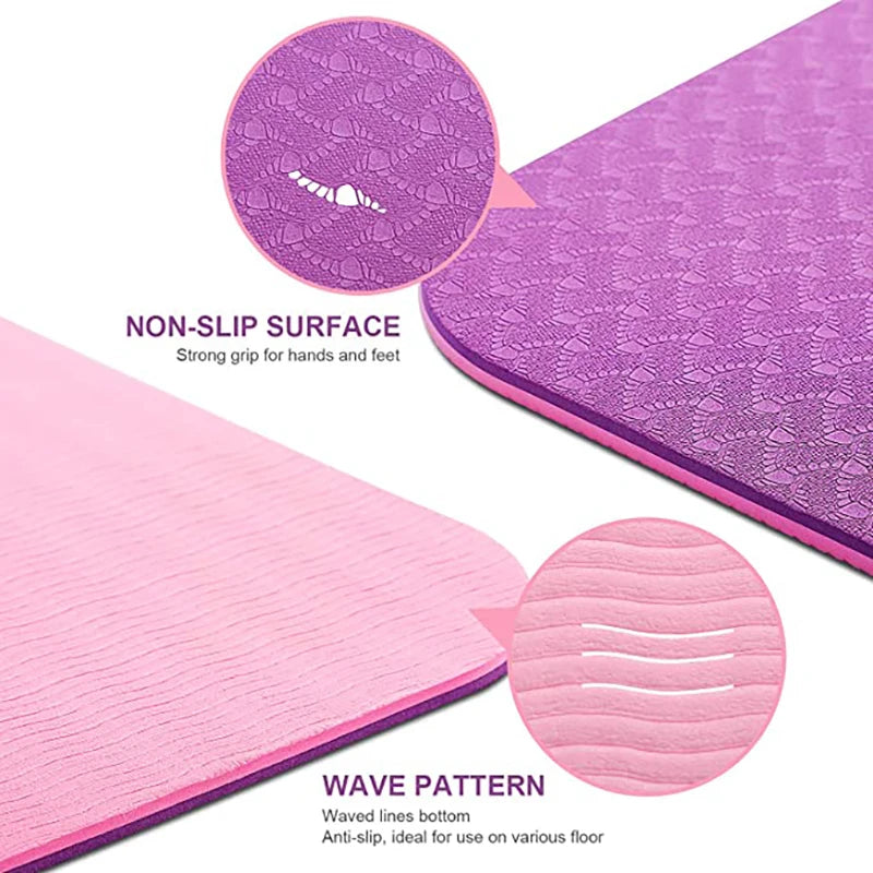 Yoga Mat With Position Line 6mm Non-Slip Double Layer Sports Exercise Pad For Beginner Home Gym Fitness Gymnastics Pilates