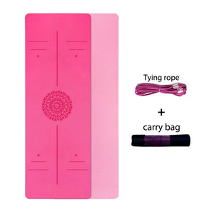 Yoga Mat With Position Line 6mm Non-Slip Double Layer Sports Exercise Pad For Beginner Home Gym Fitness Gymnastics Pilates