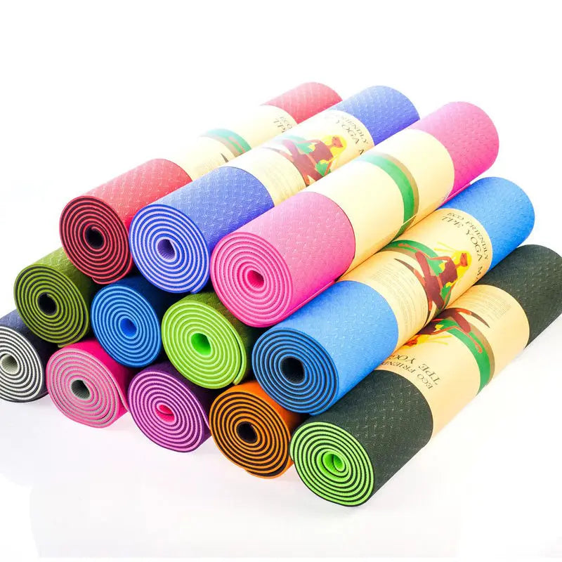 Yoga Mat With Position Line 6mm Non-Slip Double Layer Sports Exercise Pad For Beginner Home Gym Fitness Gymnastics Pilates