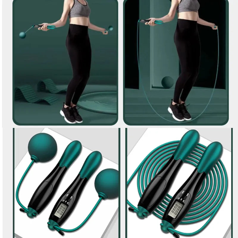 Adjustable Counting Jump Rope: Cordless Steel Jump Rope