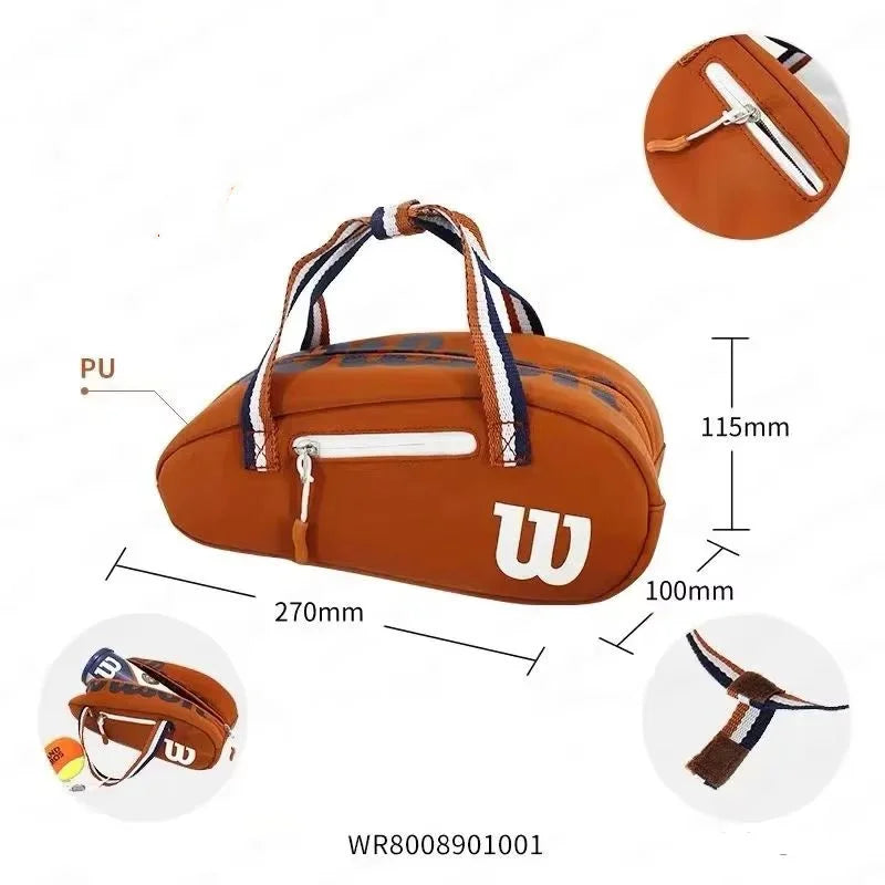 Wilson Tennis Racket Bag Small Hand Bag French Open Co-Branded Model Tennis Accessories Bag Mini Travel Bag Racquet Sports