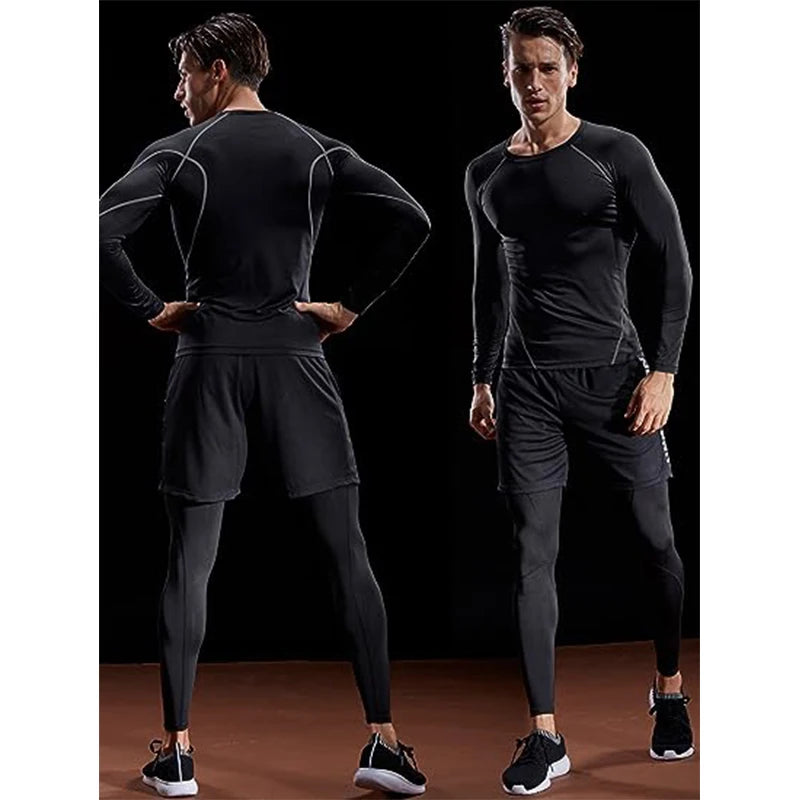 Long Sleeve Compression T-Shirt Men's (Elastic Training T-Shirt)