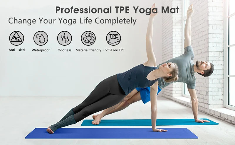 Yoga Mat With Position Line 6mm Non-Slip Double Layer Sports Exercise Pad For Beginner Home Gym Fitness Gymnastics Pilates