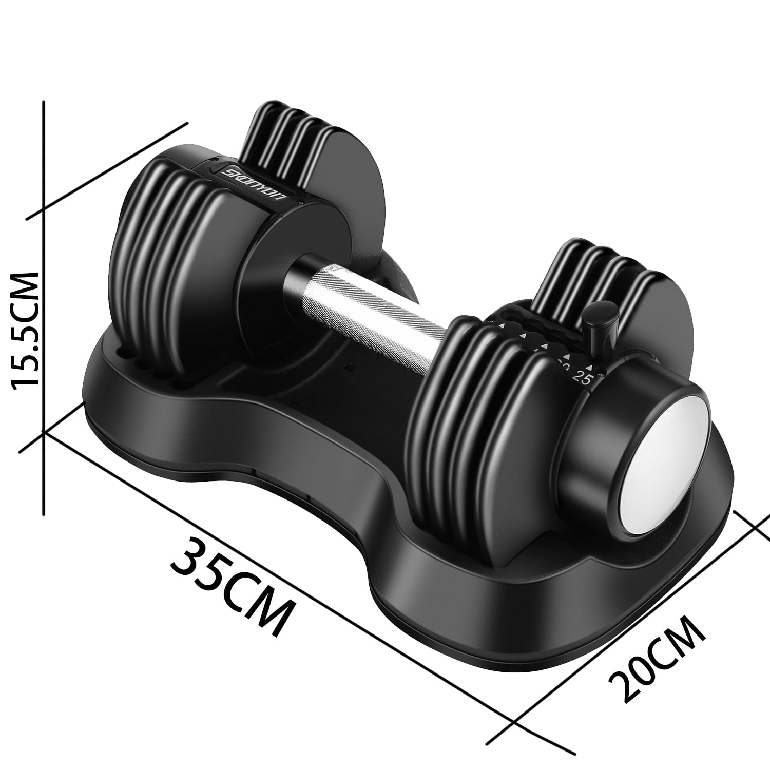 Adjustable Dumbbell Barbell 25 lbs Weight with Handle and Weight Plate for Gym and Home