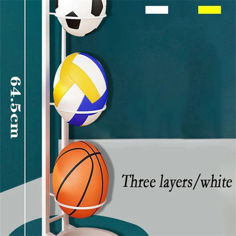 Black/White Indoor Basketball Storage Rack Put Ball Football Storage Basket Placed Rack Kindergarten Volleyball Stand Holder