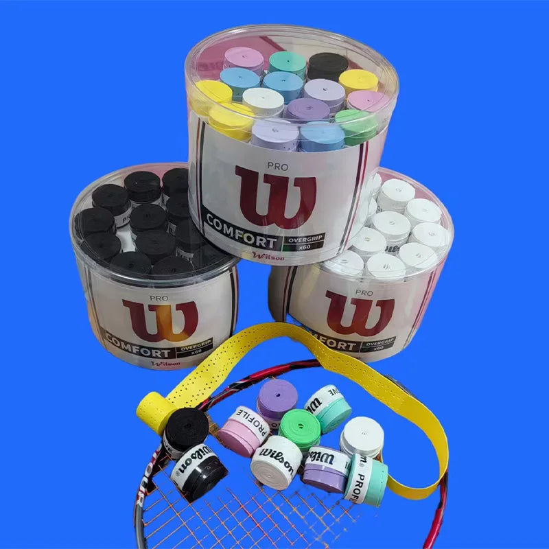 WILSON Overgrip Tennis Racket Anti Slip Grips Padel Accessory Shock Tennis Badminton Squash Training Sweatband ﻿