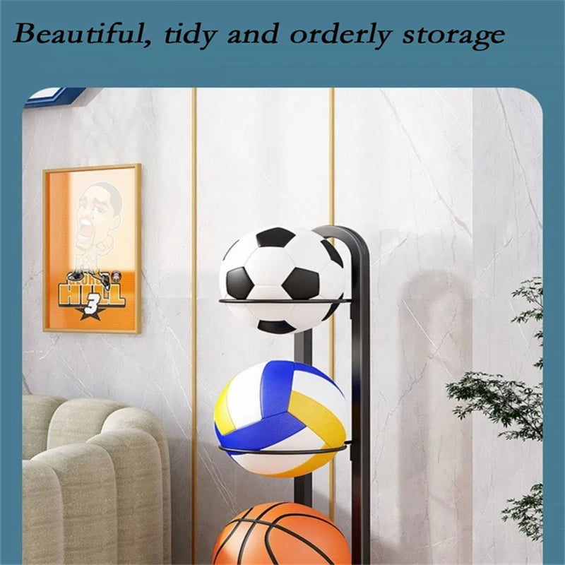 Black/White Indoor Basketball Storage Rack Put Ball Football Storage Basket Placed Rack Kindergarten Volleyball Stand Holder