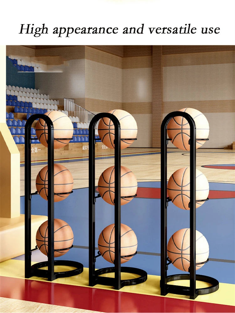 Black/White Indoor Basketball Storage Rack Put Ball Football Storage Basket Placed Rack Kindergarten Volleyball Stand Holder