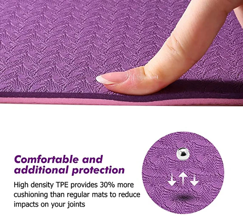 Yoga Mat With Position Line 6mm Non-Slip Double Layer Sports Exercise Pad For Beginner Home Gym Fitness Gymnastics Pilates